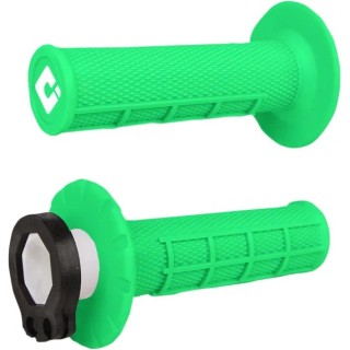 ODI V2 LOCK-IN Griffe, halb geriffelt, neongrün