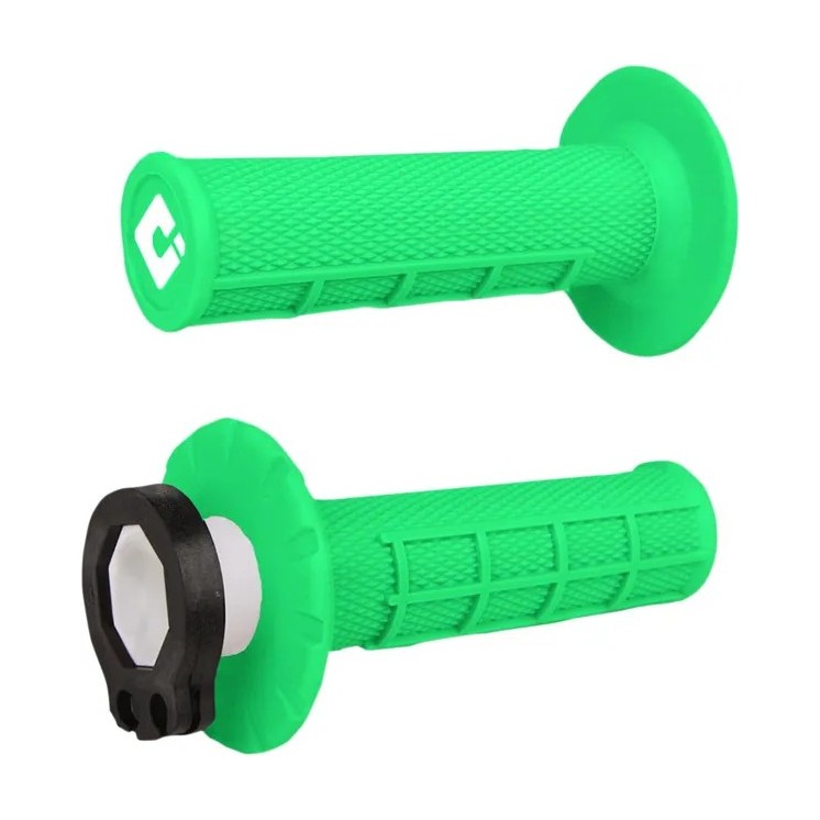 ODI V2 LOCK-IN Griffe, halb geriffelt, neongrün
