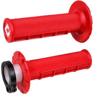ODI V2 LOCK-IN grips, half waffle, fluorescent red