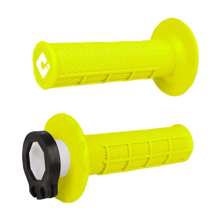ODI V2 LOCK-IN Griffe, halb geriffelt, neongelb